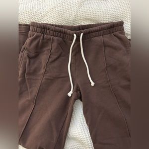 AERIE Brown Wide Leg Sweatpants